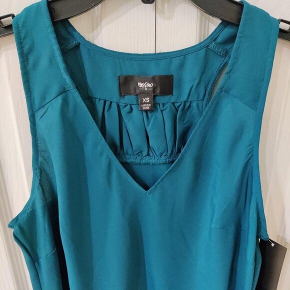 Mossimo Women's Sleeveless Teal Polyester Tank Top Size XSmall - Picture 3 of 5